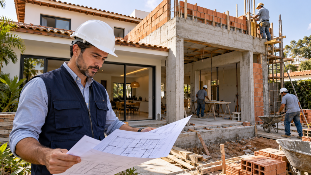 Ampliação e Reforma: Quando é Obrigatório ter Projeto de Engenheiro 7 Engenheiro confere projeto de ampliação em residência durante obra