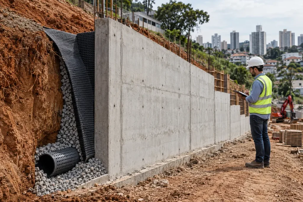 Muro de Arrimo: Quando Precisa de Projeto, Drenagem e ART 2 muro arrimo